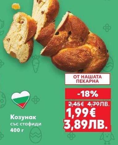 Козунак със стафиди с мек и пухкав вкус, приготвен по традиционна рецепта.