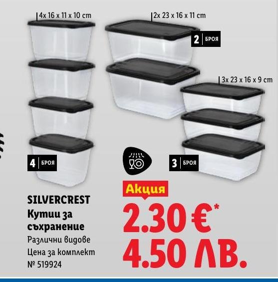 SILVERCREST Кутии за съхранение в Лидл.