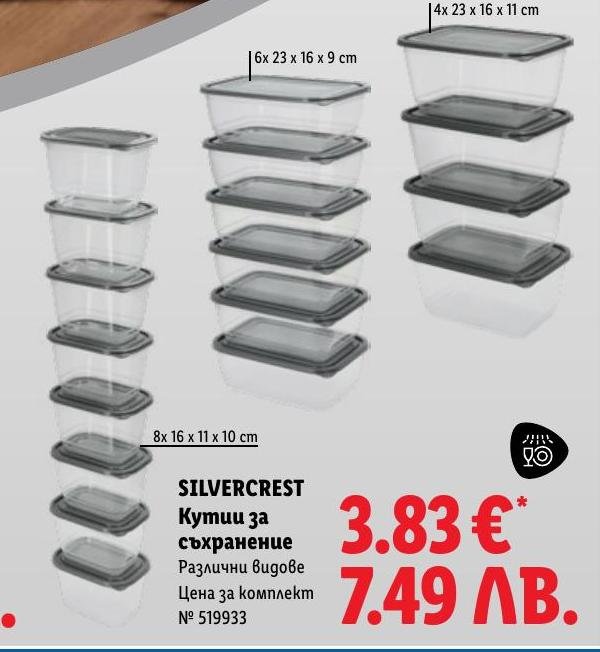 SILVERCREST Кутии за съхранение в Лидл.