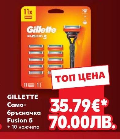 Gillette самобръсначка Fusion 5 + 10 ножчета – Кауфланд – Цена