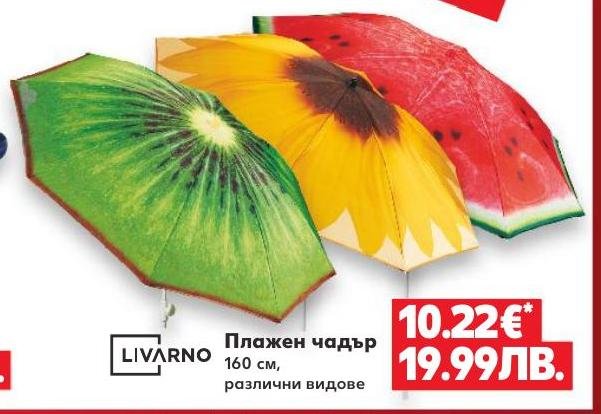 Плажен чадър LIVARNO 160 см – Кауфланд – Цена