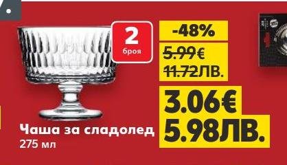 Комплект от 2 чаши за сладолед с вместимост 275 мл, подходящи за сервиране на десерти и сладолед