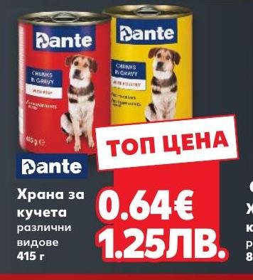Dante храна за кучета – Кауфланд – Цена