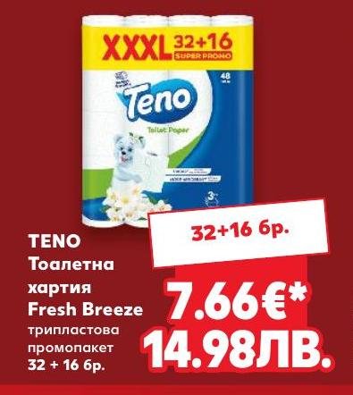 Teno Тоалетна хартия Fresh Breeze 32 + – Кауфланд – Цена